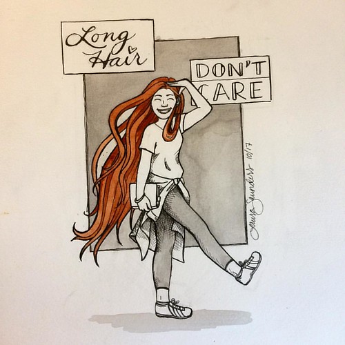Day 5: Long Long hair, don’t care!  I’ve been growing mine back out and it feels like I’m coming back into myself. I had this done a while ago I just never got around to posting it.  #inktober2017 #inktober #ink #inklife #art #artsy #artslam #artlife #art | by LauraMadison