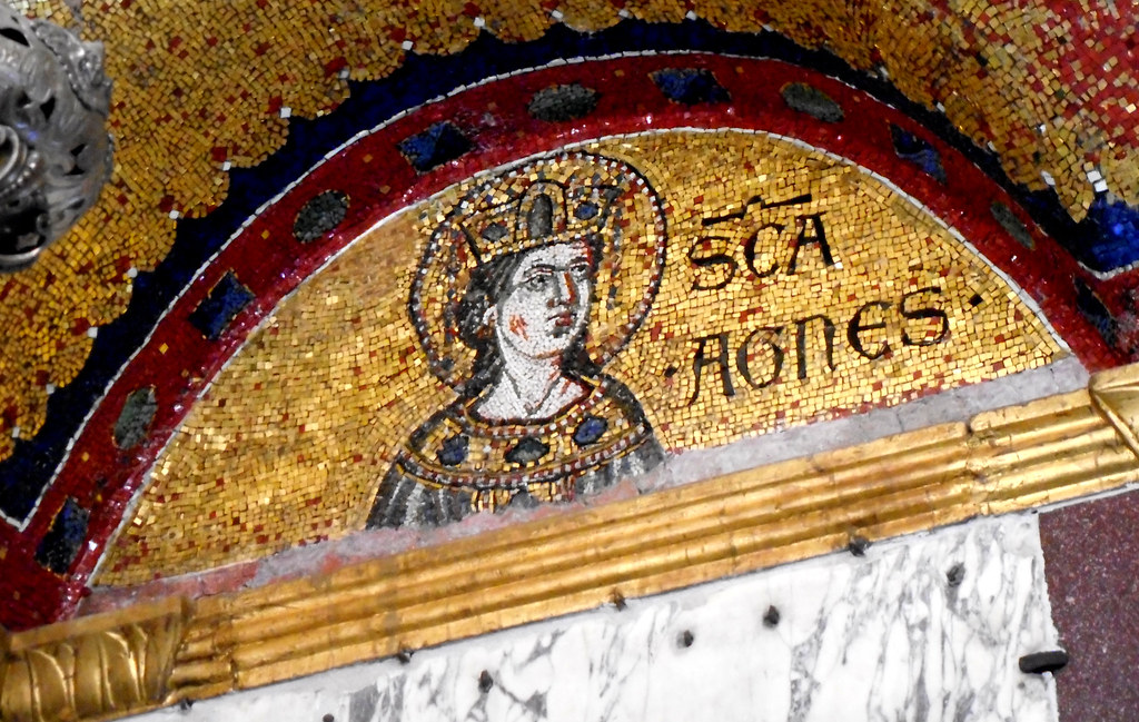 'Saint Agnes' - mosaic end 13th century at 'Sancta Sanctorum' in Rome