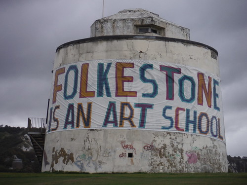 Folkestone Triennial: Rob and Roberta Smith - FOLKESTONE IS AN ART SCHOOL [Copt Point Martello Tower] SWC Walk 93 - North Downs Way: Sandling to Folkestone or Dover