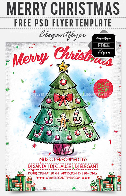 Merry Christmas – Flyer PSD Template + Facebook Cover