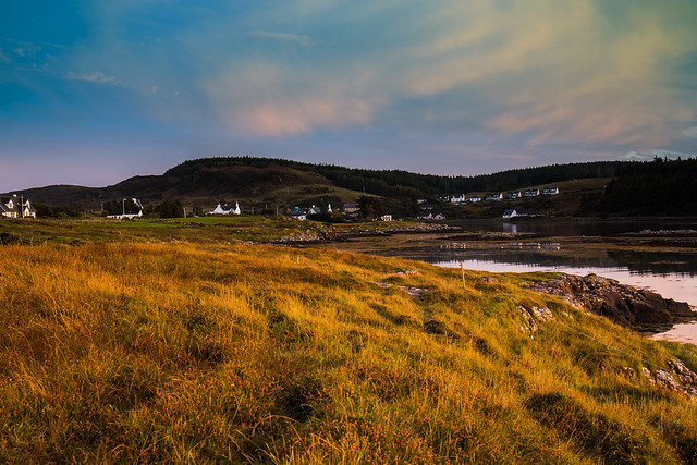 Twilight over the remote village of Bunessan