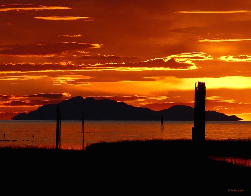 sunset garrypointpark posts silhouettes island ocean texadaisland steveston