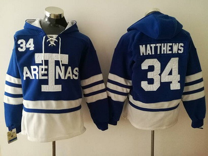 Toronto Maple Leafs #34 Auston Matthews Blue Adidas NHL Hoodies
