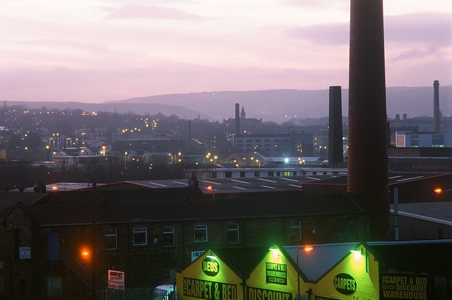 36 Saltaire Chimneys by evening