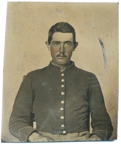 antiquephoto tintype civilwar union soldier uniform