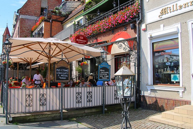 Cafés, terraces and street markets in Gdansk