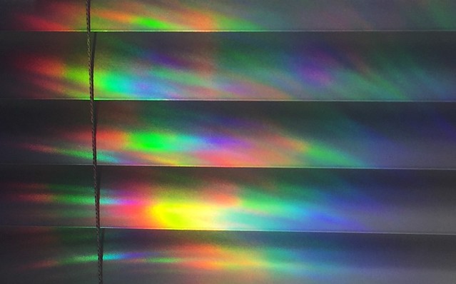 Spectrum of Sunshine Colors Reflecting Off of My Venetian Blinds