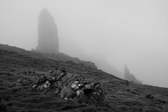 The Old Man of Storr in the clouds