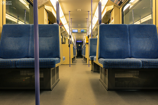 Stuttgart U-Bahn Nighttime Interior Empty Real German Subway Qui
