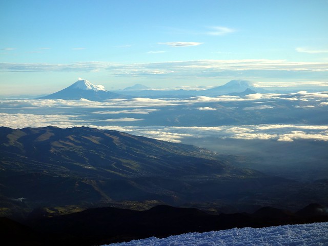Cotopaxi, Cayambe and Antisana from the Whymper summit