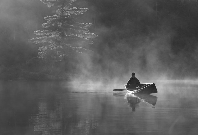 Solo paddler, Basshaunt Lake