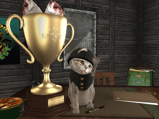Fuzz back at Innsmouth, with his trophy