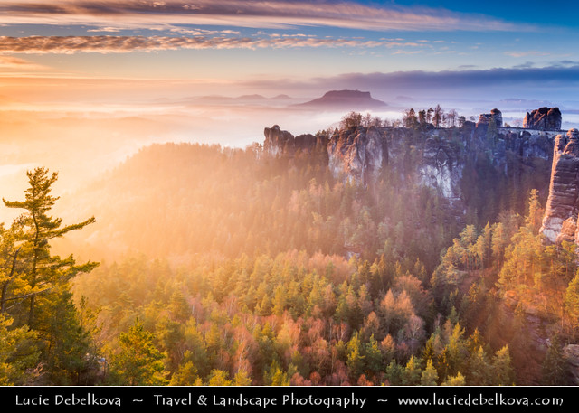 Germany - Saxony - Saxon Switzerland National Park -  Bastei at Sunrise