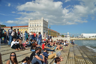 Lisbon - People watching at Cais das Colunas