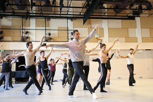 Glenn Graham teaching BFA juniors in a number from The Red Shoes