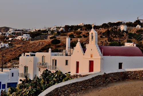 chapel chapels mykonos island cyclade cyclades sunset light red domes orthodoxchapels