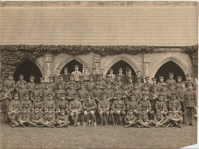 OTC 1922 in front of Cloisters. JD Gwynn Back Row 5th from left