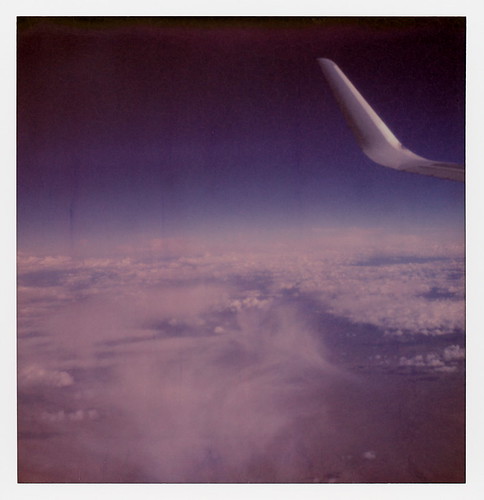 the impossible project tip polaroid sx70sonar sonar instant color film for sx70 type cameras impossaroid polacon bound laxdfw somewhere over new mexico nm lax los angeles international airport california ca dfw dallasfort worth dallas texas tx airplane aeroplane plane flying window seat view obligatory wing shot winglet horizon blue sky clouds desert aa american airlines airbus a321 polacon2017 polacontwo 092917 toby hancock photography