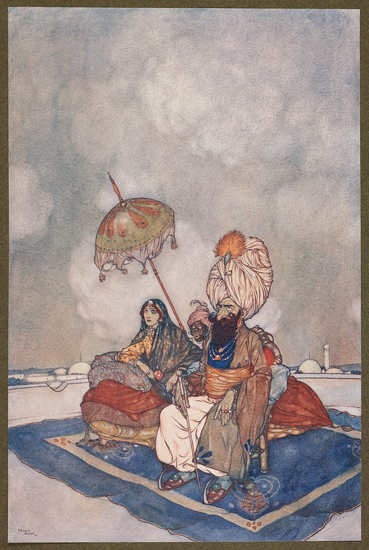 'All this time the princess had been watching the combat from the roof of the palace.'