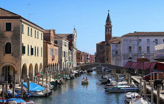 The main waterstreet in the heart of the island of Chioggia