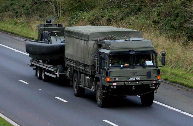 Military Vehicle MAN 9 Ton 4w Cargo LH68AB at M74 Larkhall.