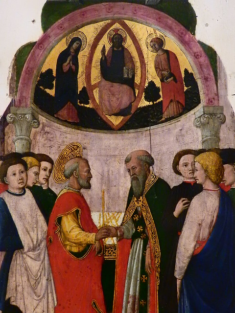GIOVANNI FRANCESCO DA RIMINI (Attribué),1440-50 - Saint Joseph et les Prétendants (Louvre) - Detail 004