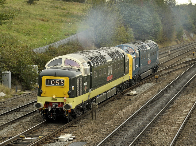 55002 with 55019 at Chesterfield