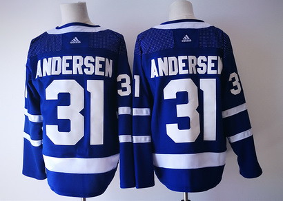 Men's Toronto Maple Leafs #31 Frederik Andersen Royal Blue Home 2017-2018 Hockey Stitched NHL Jersey