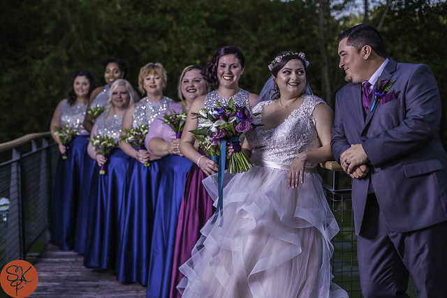 HSS Bride, groom, and bridesmaids photo