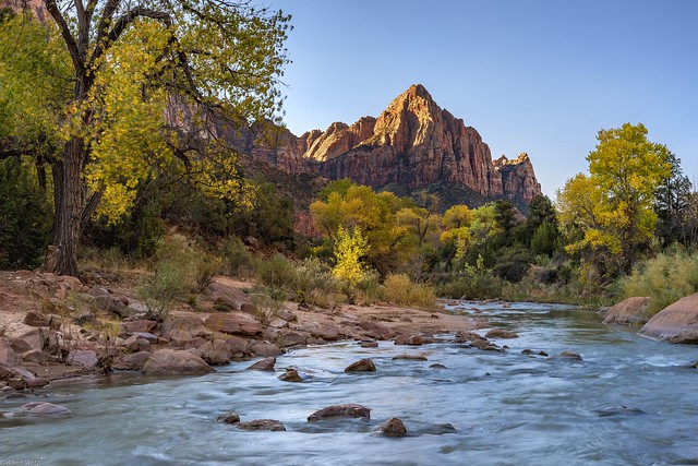 *Zion, Watchman and Virgin River in autumn*