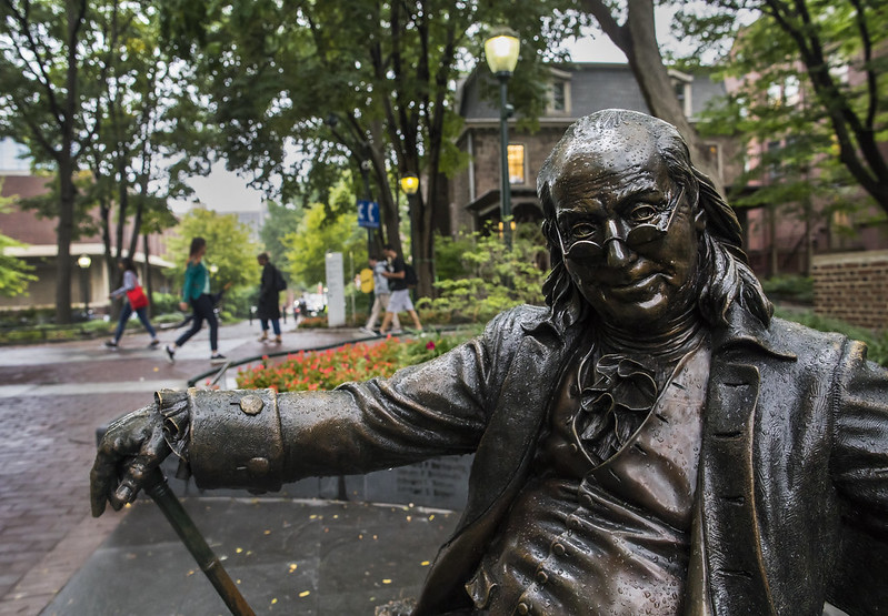 Benjamin Franklin on the Bench, University of Pennsylvania