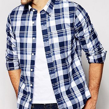White and Navy Blue Checked Flannel Shirt | Be smarter and l… | Flickr