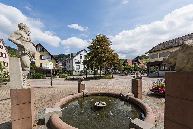 Fountain in Neuweier, in the Black Forest of Germany