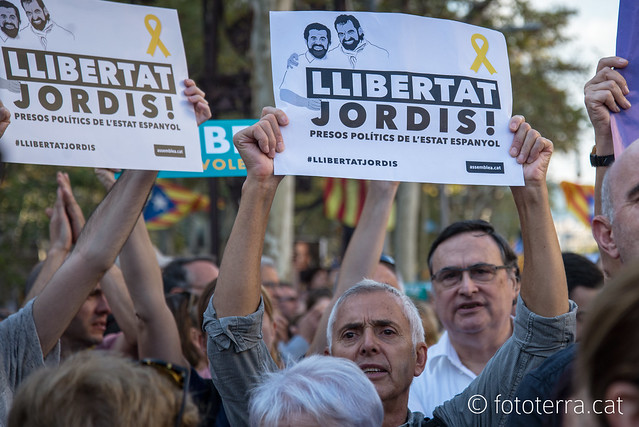 Manifestació per la llibertat de Jordi Sánchez i Jordi Cuixart