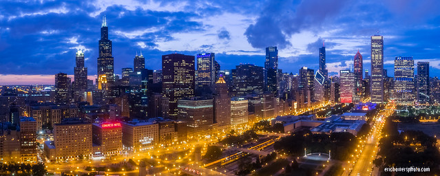 Chicago City Skyline Aerial Photos