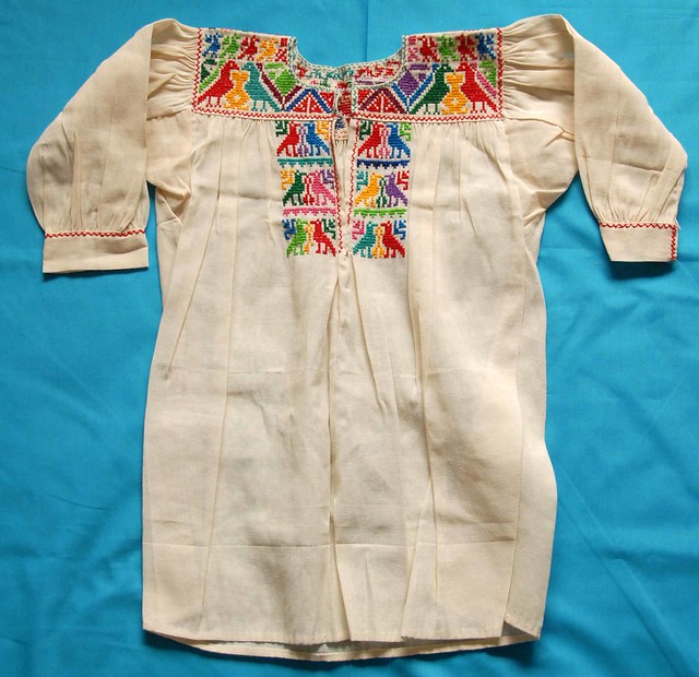 Mexican Embroidered Blouse Zapotec Oaxaca