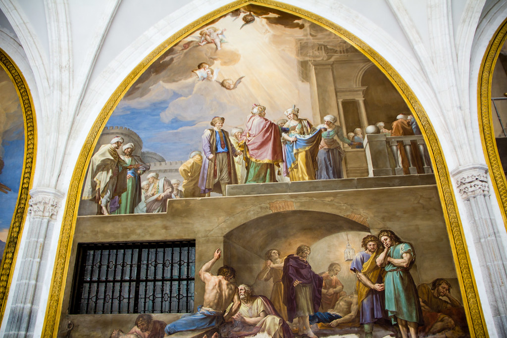La delacion de Santa Casilda de Francisco Bayeu pintura Claustro Catedral de Toledo