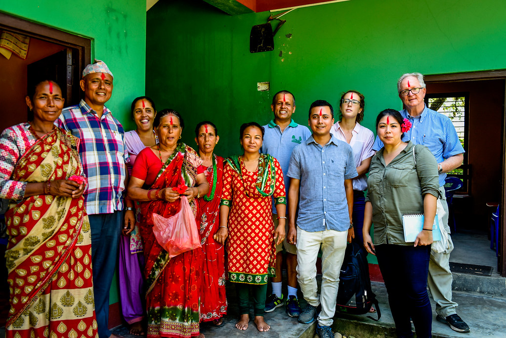 Members of the Binayi Community Forest User Group with members of CIFOR and ForestAction Nepal.