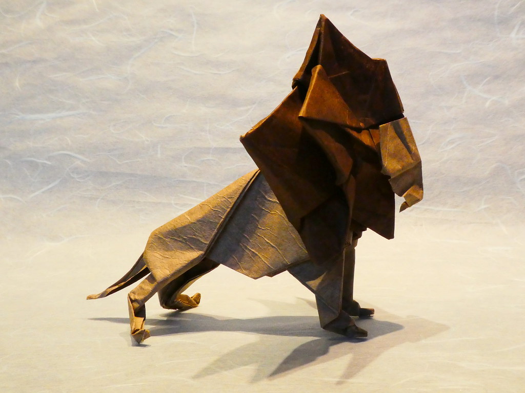Origami Lion Designed by Beth Johnson Folded by Patricia G… Patricia Gervai Flickr