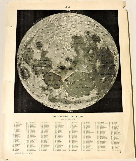 Old French map of the visible face of the moon