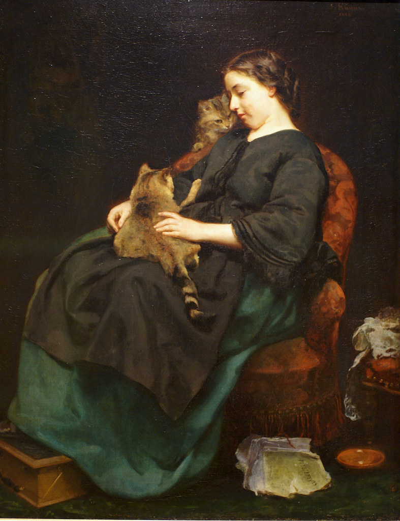 Ludwig Knaus, Die Katzenmutter / The Cats' Mother (1856)