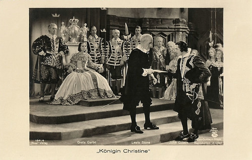 Greta Garbo, Lewis Stone and John Gilbert in Queen Christina