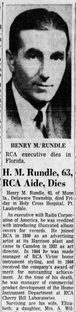 Henry McDanolds Rundle (obituary)