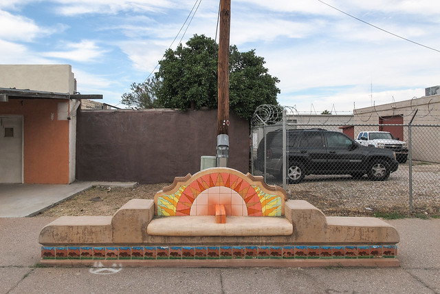 Sun idea for a streetscaping assbench in South Tucson.