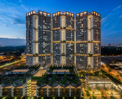 hdb publichousing bluehour panoromic sonya7rii cityscape architecture sonyalpha buildings singapore city panorama