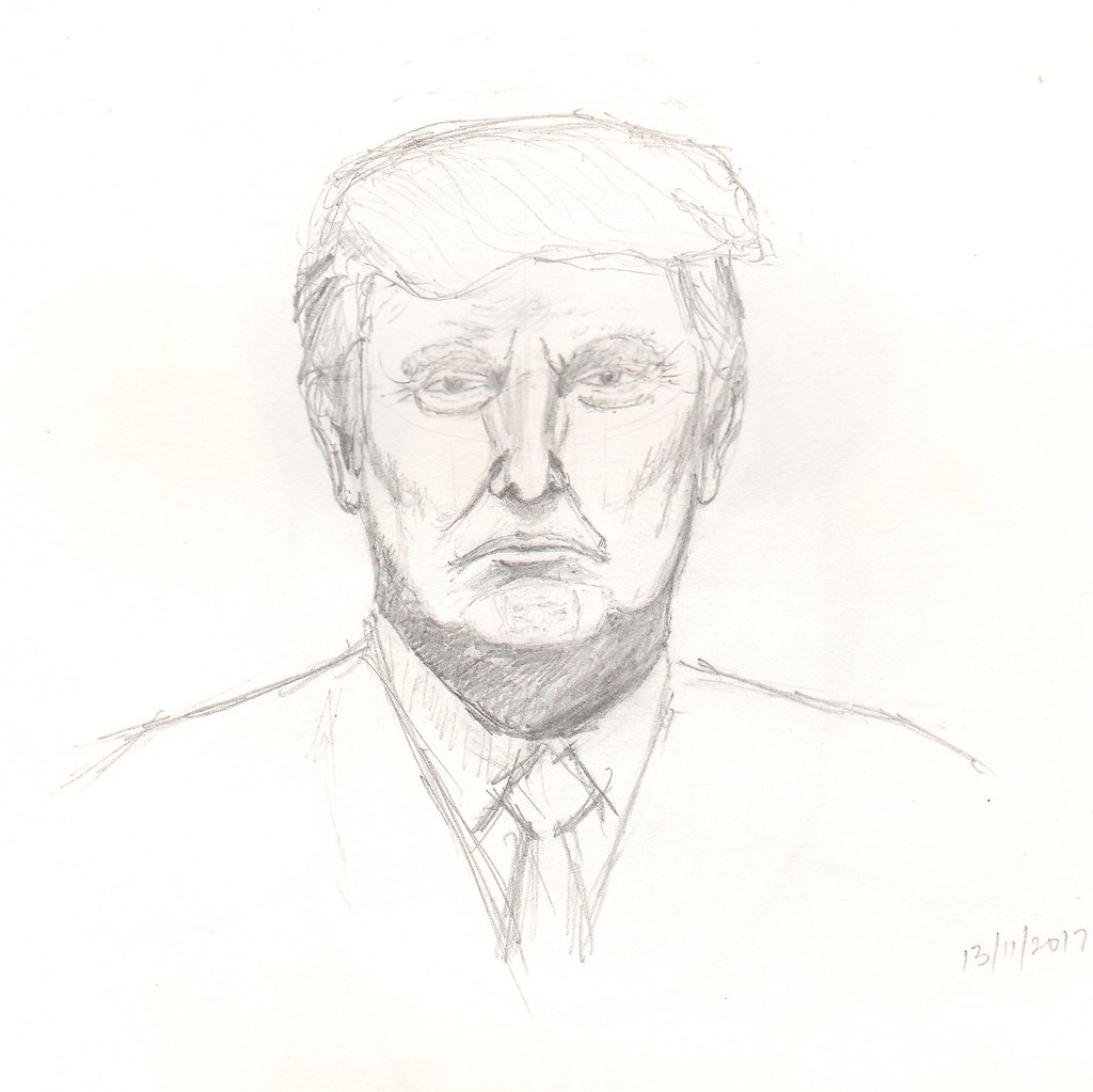 Donald Trump Pencil sketch Portrait au crayon croquis 