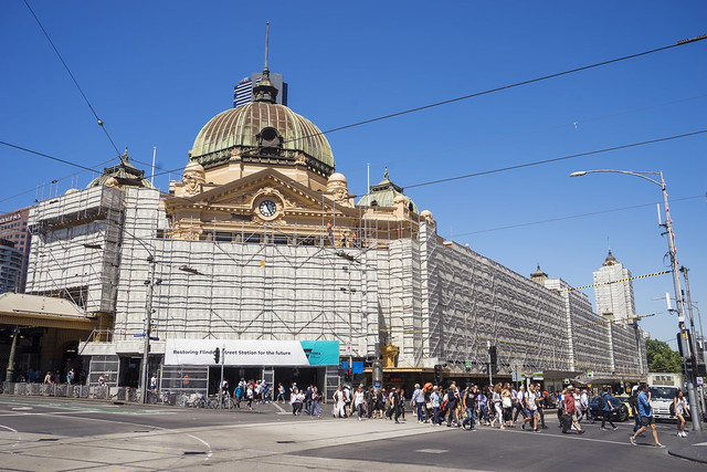 Restoration works on Flinders Street Station, Melbourne