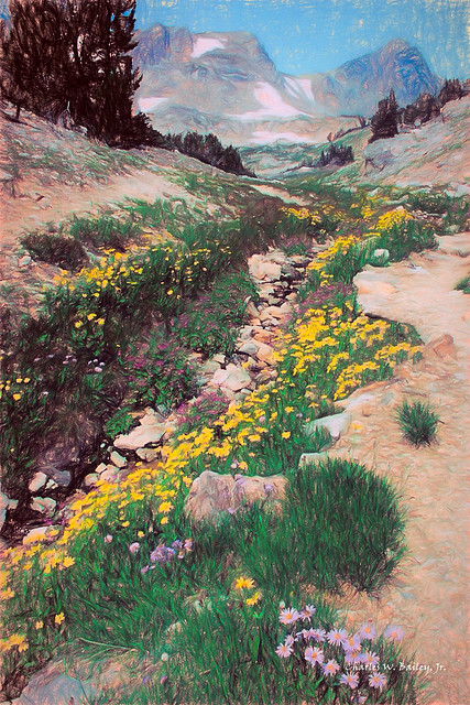 Digital Color Pencil Drawing of Paintbrush Canyon