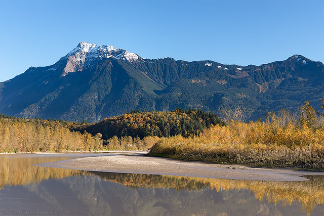 Mount Cheam and the Fraser River