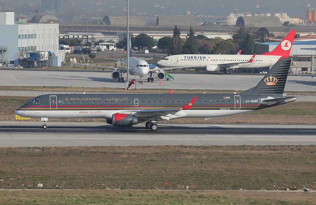 JY-EMG, Embraer 195 Royal Jordanian Airlines @ Istanbul-Atatürk IST LTBA